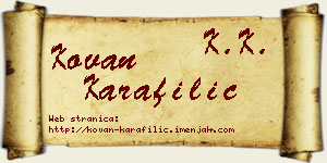 Kovan Karafilić vizit kartica